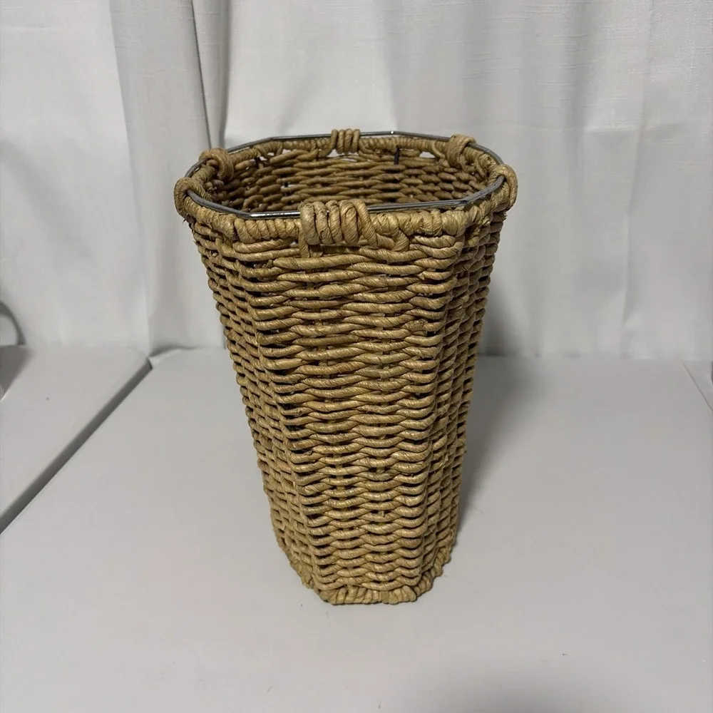 Wicker Multi Use Basket Sturdy Metal Frame